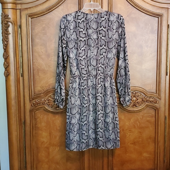 MICHAEL KORS JERSEY PYTHON MOC WRAP DRESS SZ 4 - Picture 5 of 6